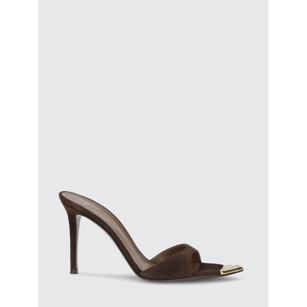 Crystal-Embellished Suede Mules Giuseppe Zanotti With A Stiletto Heel